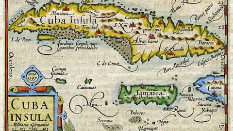 Large Old Map Of Cuba